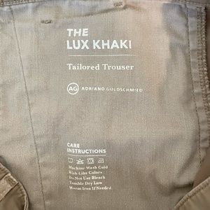 AG Adriano Goldschmied The Lux Khaki Tailored Trouser‎ Beige Pants Size 34R